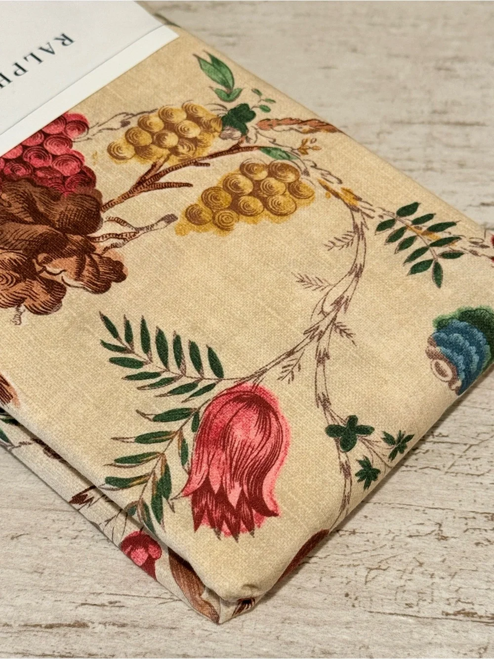 RALPH LAUREN Maren Set Of 2 King Cotton Pillow Shams Natural Tropical Print $370